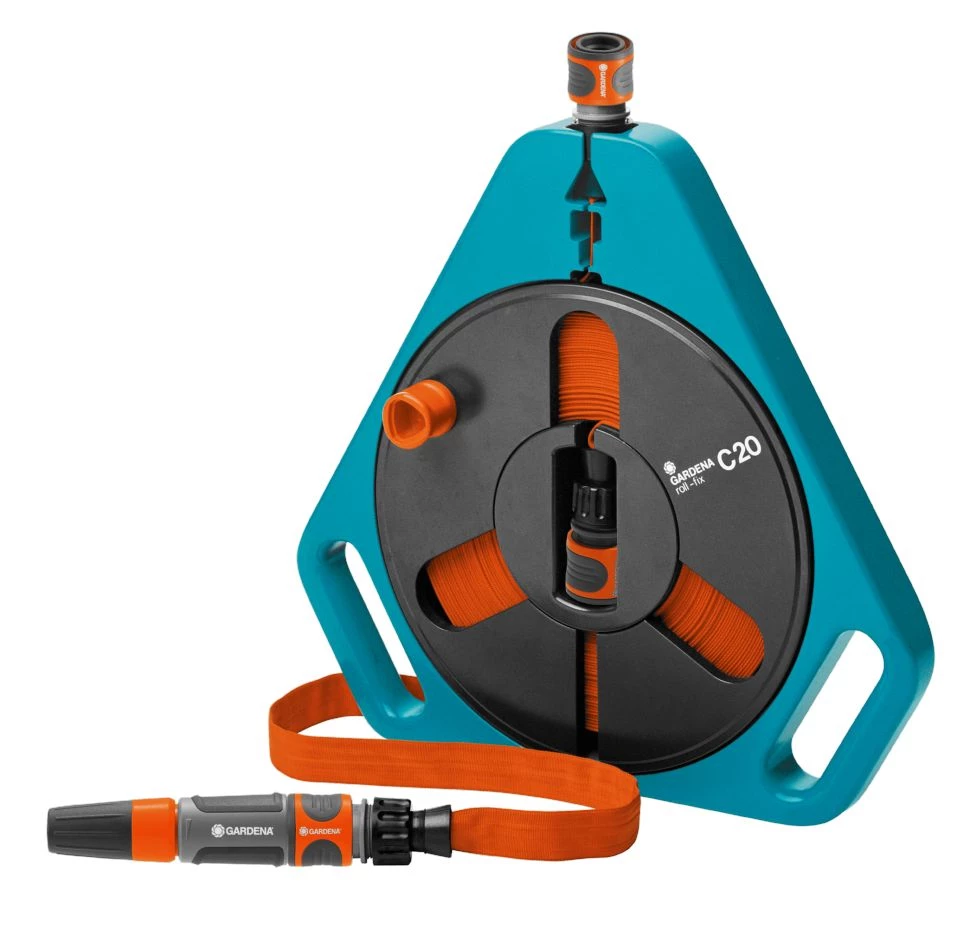 Gardena Enrouleur Tuyau D'arrosage 757-20 Classic Roll-fix, Tuyau Plat En Cassette 3 Gardena Enrouleur Tuyau D'arrosage 757-20 Classic Roll-fix, Tuyau Plat En Cassette